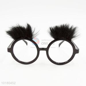 Funny design feather round frame decorative glasses