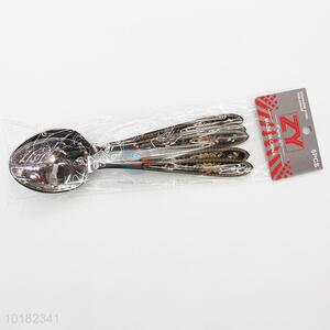 6 Pieces/ Bag Fancy Wholesale Stainless Steel Handled Meal Spoons