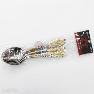 6 Pieces/ Bag Fashion Design Wholesale Spoons Stainless Steel Meal Spoons