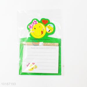 New design smile face magnetic note pad fridge magnet notepad with pen