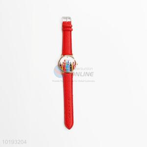 Slim wrist watch pu leather watches