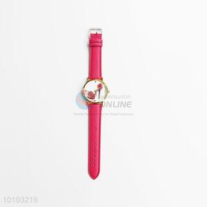 Popular style pu strap wrist watch for women