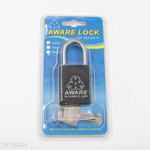 New Black Safety Padlock Metal Shackle Lock With Key