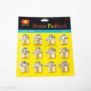 12Pcs Brass Padlock 25mm with Key