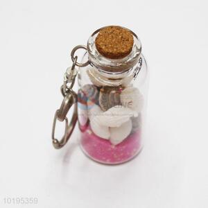 Promotional drift bottle/shell wish bottle keychain/key ring