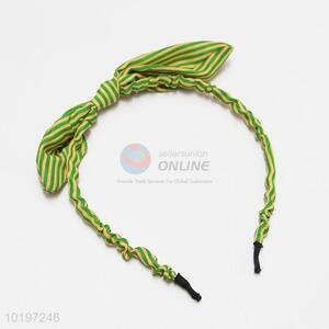 New Fresh Green Color Stripe Rabbit Ear Hair Band