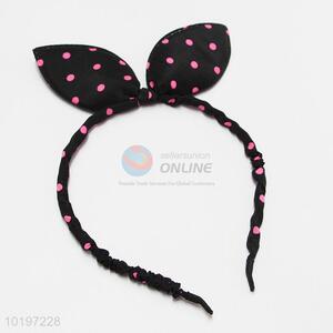 Dot Pattern Rabbit Bunny Ear Bow Hair Band