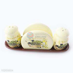 Factory Price Ceramic Printing Condiment Bottle Set