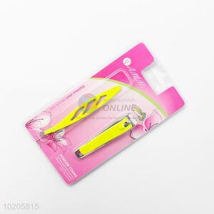 Fashionable 2pcs Stainless Steel Nail Clipper/Eyebrow Tweezers Beauty Tool Set