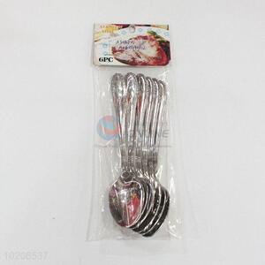 6 Pieces/ Bag Low Price Handle Stainless Steel Long Spoons