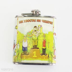 Comic Pattern Stainless Steel Plastic Camping Hip Flask Mini Flagon
