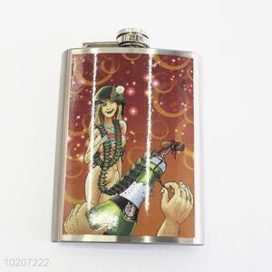 Fashion Pattern Square Design Hip Flask Stainless Steel Plastic Flagon
