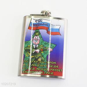 Comic Pattern Stainless Steel Plastic Hip Flask Outdoor Camping Flagon