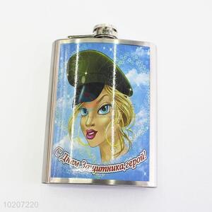 Barbie Pattern Hip Flask Outdoor Camping Stainless Steel Plastic Flagon