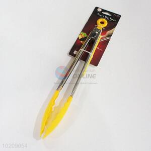 Wholesale Simple Yellow Color Barbecue Clip Clamp Stainless Steel Food Tongs