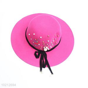 Kids floppy wide brim hat with peral