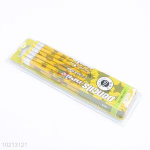 School Office Star Pattern Yellow Color HB Wooden Pencil