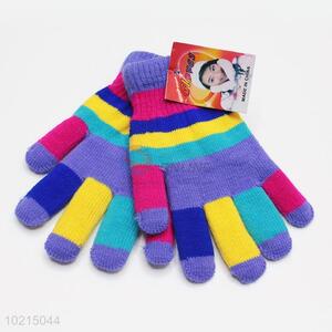 Colorful Knitted Kids Gloves For Sale