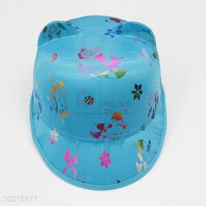 Fashion Blue Color Cartoon Bear Pattern Sun Hat