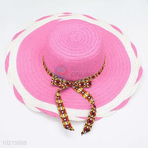 Pink Color Lovely Exquisite Women's Bowknot Ribbon Garishness Sun Hat