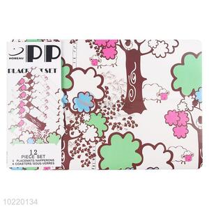 Top sale 12 pieces placemat/cup mat set