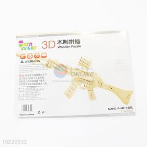 Cool design 3D carbine shaped wooden puzzle