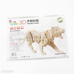 Creative design 3D tiger shaped wooden puzzle