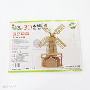 Cheap 3D netherlangish windmills shaped wooden puzzle