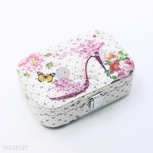 High-Heeled Shoes Printed PU Leather Jewelry Storage Box