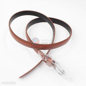 Fashion Design Brown Pu Leather Thin Belt