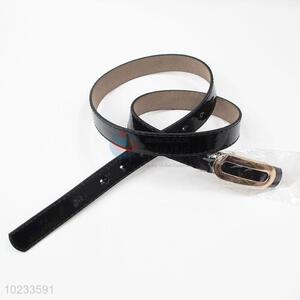 New Design Women Fashion Black Pu Leather Thin Belt