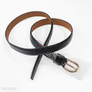 Fashion Gold Buckle Black PU Leather Belt