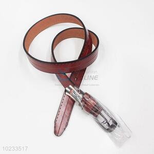 Promotional Cheap Women Fashion Wine Red Leather Belt