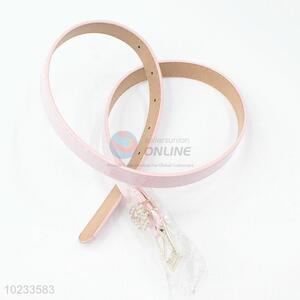 Pink Color Lovely Girl Women Belt with Metal Buckle