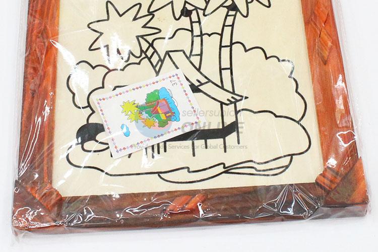 Popular top quality cute wooden-frame mud painting