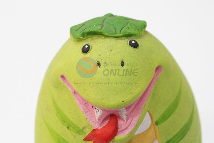 Promotional cheap cute green snake shape money box