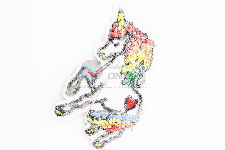 Cheap unicorn shape shape embroidery badge brooch