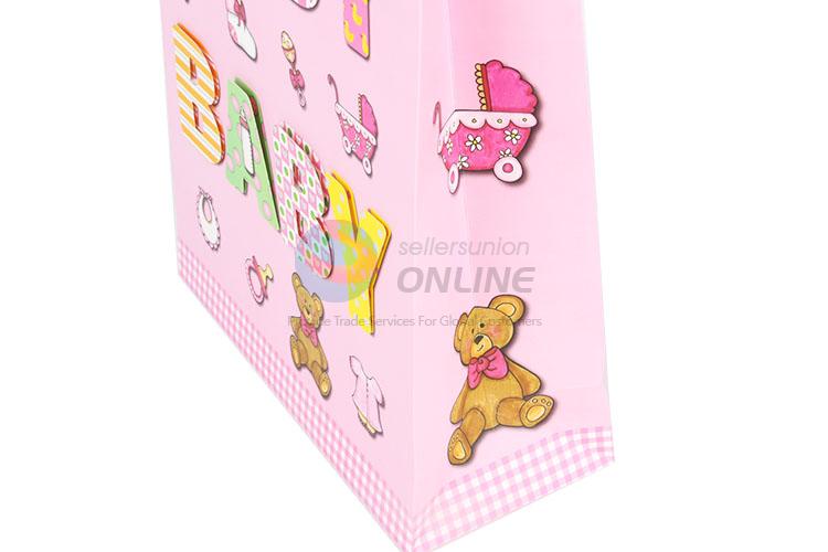 High Quality Pink Gift Bag/Paper Packing Bag for Baby