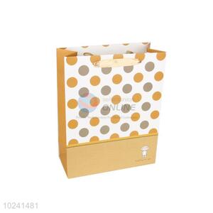 Wholesale Dot Pattern Yellow Gift Bag/Paper Packing Bag for Sale