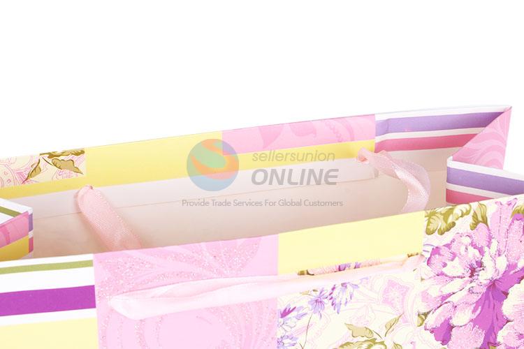 Good Quality Flower Pattern Gilding Gift Bag/Paper Packing Bag for Sale