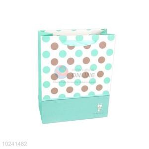 Beautiful Dot Pattern Green Gift Bag/Paper Packing Bag for Sale