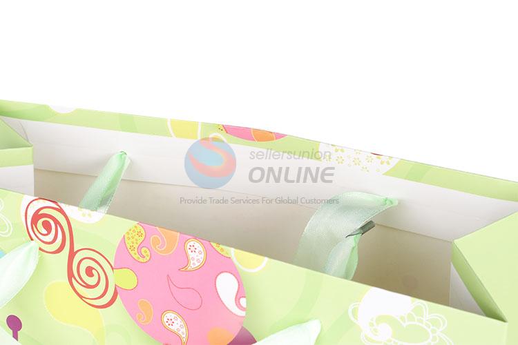 Hot Sale Gift Bag/Paper Packing Bag with Green Ribbon Handle