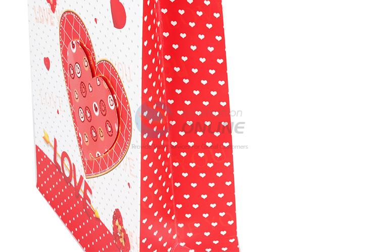 Popular Red Heart Printed Gift Bag/Paper Packing Bag for Sale