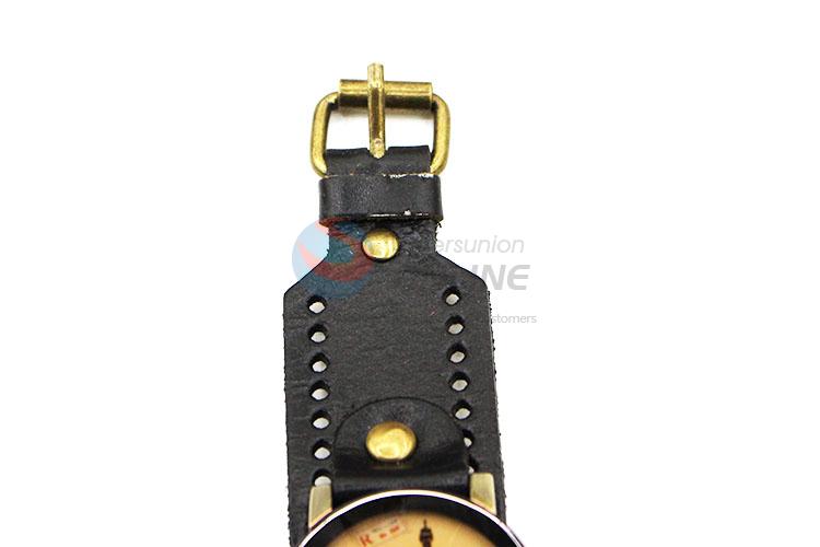 Wholesale Nice Black Wrist Watch with Leathern Watchband for Sale