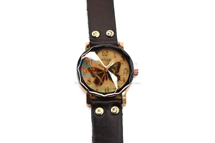 Factory Wholesale Wrist Watch with Leathern Watchband for Sale