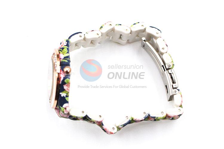 Great Flower Pattern Wrist Watch for Sale