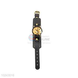 Wholesale Nice Black Wrist Watch with Leathern Watchband for Sale