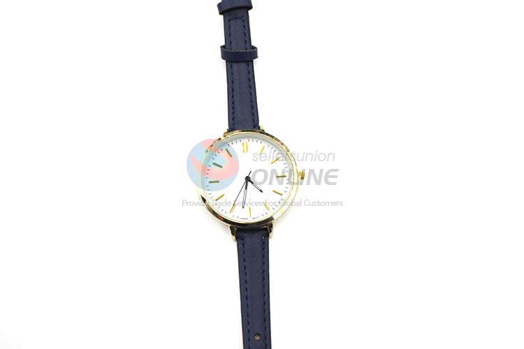 Nice Dark Blue Wrist Watch with Leathern Watchband for Sale