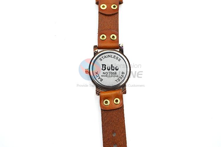 Cheap Price Brown Wrist Watch with Leathern Watchband for Sale