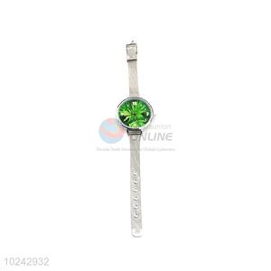 Beautiful Green Wrist Watch with Steel Watchband for Sale